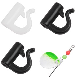 Quick Change Spinner Clevis - 200pcs Fishing Plastic Quick Snaps for Spinner Blades Plastic Fishing Clevis for Spinners Walleye Spinner Rig Crawler Harness Spinner Making Clevis (White+Black-200PCS)