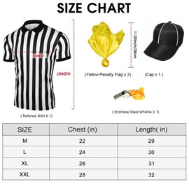 REU GLOBAL White and Black Stripe Referee shirt set for Men and women, Adult Zipper Collar Referee Costume for Basketball, Football, and Socce （M）