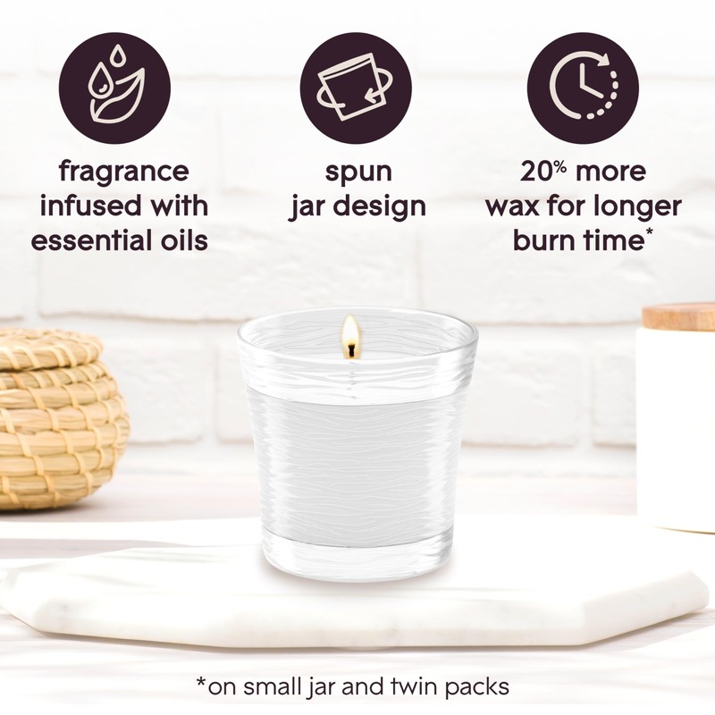 Glade 1-Wick Scented Candle Jar, Clean Linen, Air Freshener Infused