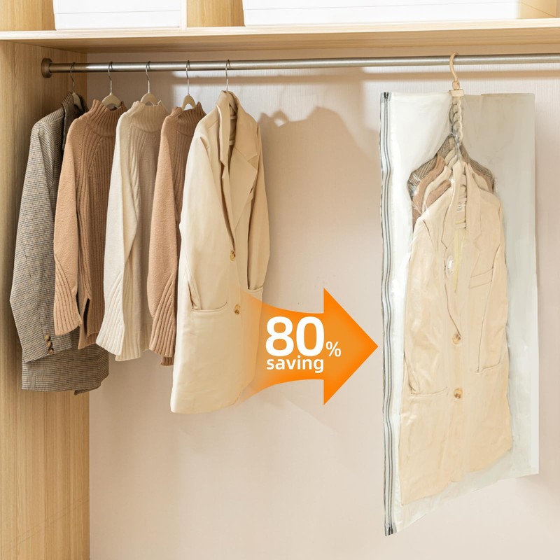 DUORAN Hanging Vacuum Storage Bags with Electric Pump - 6