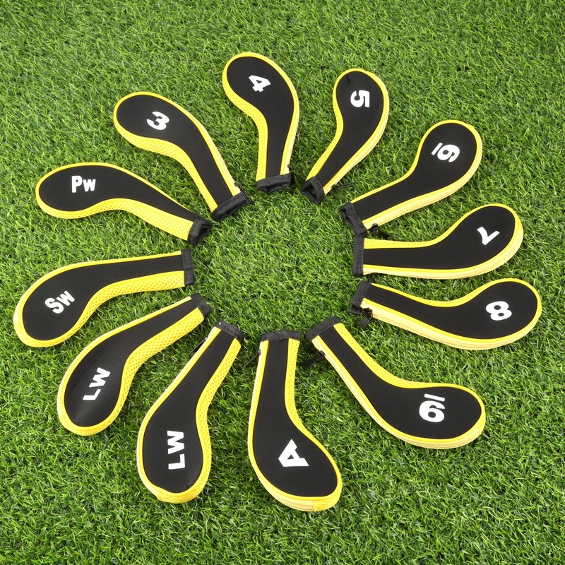 MUXSAM Golf Club Head Cover Yellow Neoprene Long Number Printed