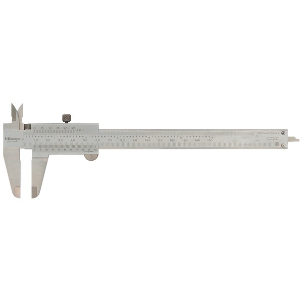 Mitutoyo 530-312 Vernier Calipers, Stainless Steel, for Inside, Outside, Depth and Step Measurements, Metric, 0"/0mm-150mm Range, +/-0.03mm Accuracy, 0.02mm Resolution, 40mm Jaw Depth
