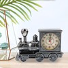 FAVOMOTO Grey Retro Train Clock Model Train Locomotive Clock Table