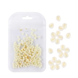 Flowers Nail Charms 3D Resin Yellow Petals Charms for Acrylic Nails Gold Silver Pearls Nail Rhinestones Floral Nail Art Charms Spring Summer Nail Supplies for Women Nail Decorations (150 pcs)