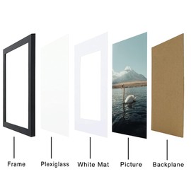 A4 Picture Frame Set of 2-21x29.7 cm, A4 Black Frame with Plexiglass, A4 Frames for Wall Mount, Picture Frames for Family Display Pictures Wall Gallery Photo Frames