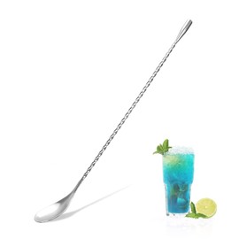 Yosoo Health Gear Cuchara Mezcladora de Mango Largo, Acero Inoxidable, 12 Pulgadas, Diseño Profesional con diseño de lágrima