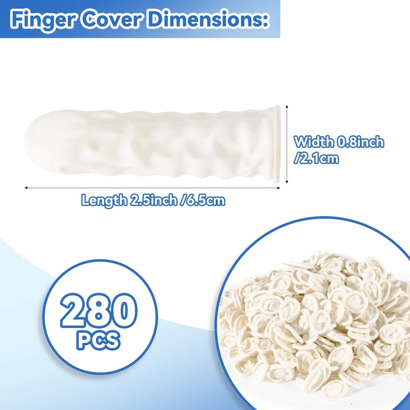 MAQIHAN 280PCS Small Finger Cots - Disposable Finger Gloves Finger