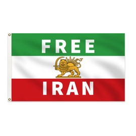 Old Iran Flag– 3x5 Ft Old Iranian Lion and Sun Persian Flags Free Iran Flag with 2 Brass Grommets,Indoor Outdoor Use, GYM, Office Decor,Gifts.
