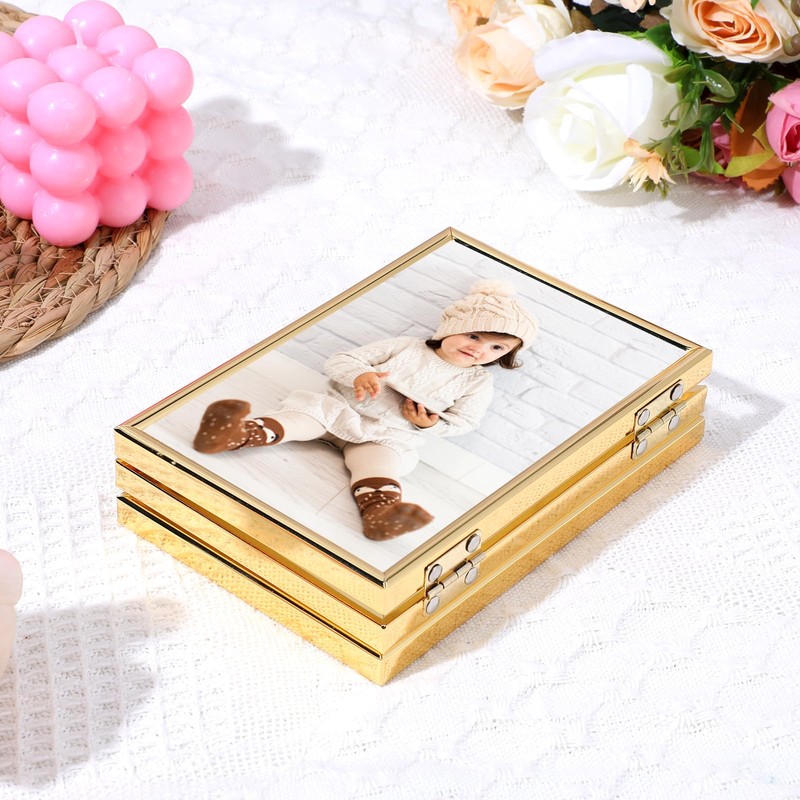 MAQUITA 4x6 Triple Hinged Frames, 3 Folding Picture Frame, Triptych