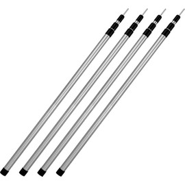 normani Set of 4, 5 or 6 Telescopic Poles, Tent Pole Made of 6061 Aluminium, Continuously Height Adjustable, Colour Number 4, Size Medium