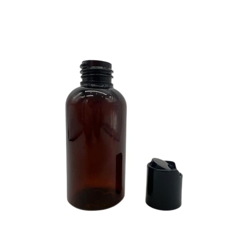 Natural Farms 2 oz Plastic Amber Boston BPA FREE -