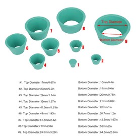 Filter Adapter Cone Pack of 9 Elasticity and Smooth Rubber Stopper Buchner Funnel Flask Filtration Set Green