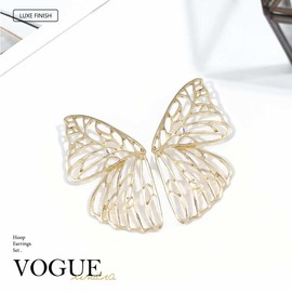 Edary Bohemian Butterfly Earrings Gold Earrings Fashion Ear Drop Hand Jewellery Accessories for Women Girls, Resin