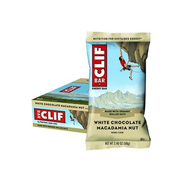 CLIF White Chocolate Macadamia Organic Energy Bar Box of 12