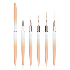 Nail Art Brushes Set, YIHUALE Nail Art Design Pen Painting Tools Nail Liner Brush for Home DIY Manicure and Professional Nail Salon (Orange and white)