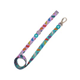 DUKIER - Long and durable dog lead with safety carabiner made of neoprene,Gummy Bears design, size S