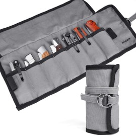 SPITZKANTE Pocket Knife Roll Bag – 7 Slot Folding Knife Organizer, Durable Canvas Storage for EDC Knives & Outdoor Tools, Compact & Portable for Travel, Home Use, Camping, Hiking
