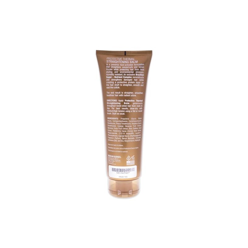 Brazilian Blowout Acai Protective Thermal Straightening Balm for Unisex, 8