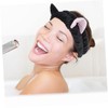 Healeved 4pcs Cat Ears Makeup Head Wraps Comfortable Elastic Headbands