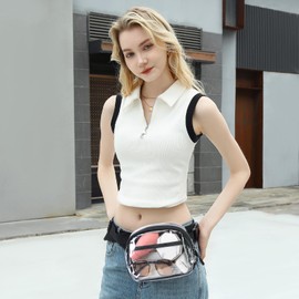 TINYAT Holographic Transparent Multicolour Backpack Super Soft PVC Girls Fashion Backpack Unisex Shopping Dating T9051, Clear/1959