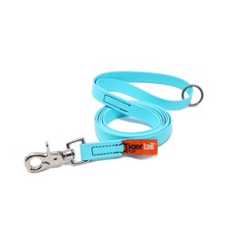 Tiger Tail 4FT Sky Blue Premium Coated Nylon Dog Leash for Large Medium & Small Dogs - Waterproof and Odor Proof, Alternative-Leather Lead | Sky Blue, 4ft