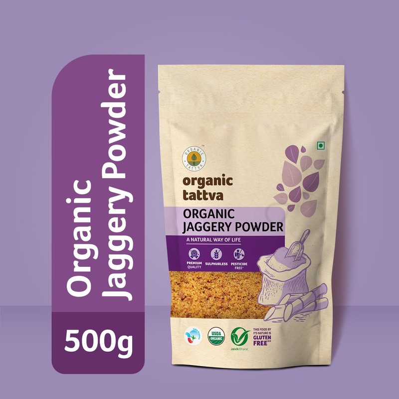 Organic Tattva Jaggery Powder, 500g USDA Certified