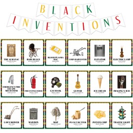 Fullhawl 33 Pcs Black History Famous African American Inventions Poster History Famous People Inventors Education Poster for Office Room Wall Decor