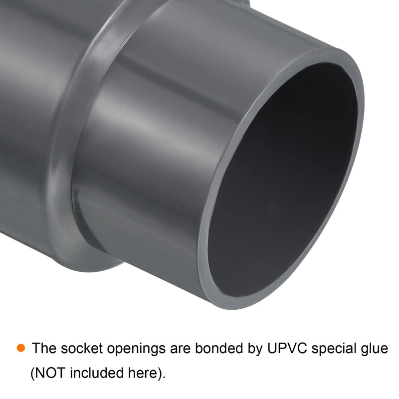 PATIKIL PVC Reduction Pipe Fitting 63 x 50 mm Straight
