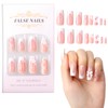 LLMSIX 24PCS Press on Nails, Medium Square Fake Nails White