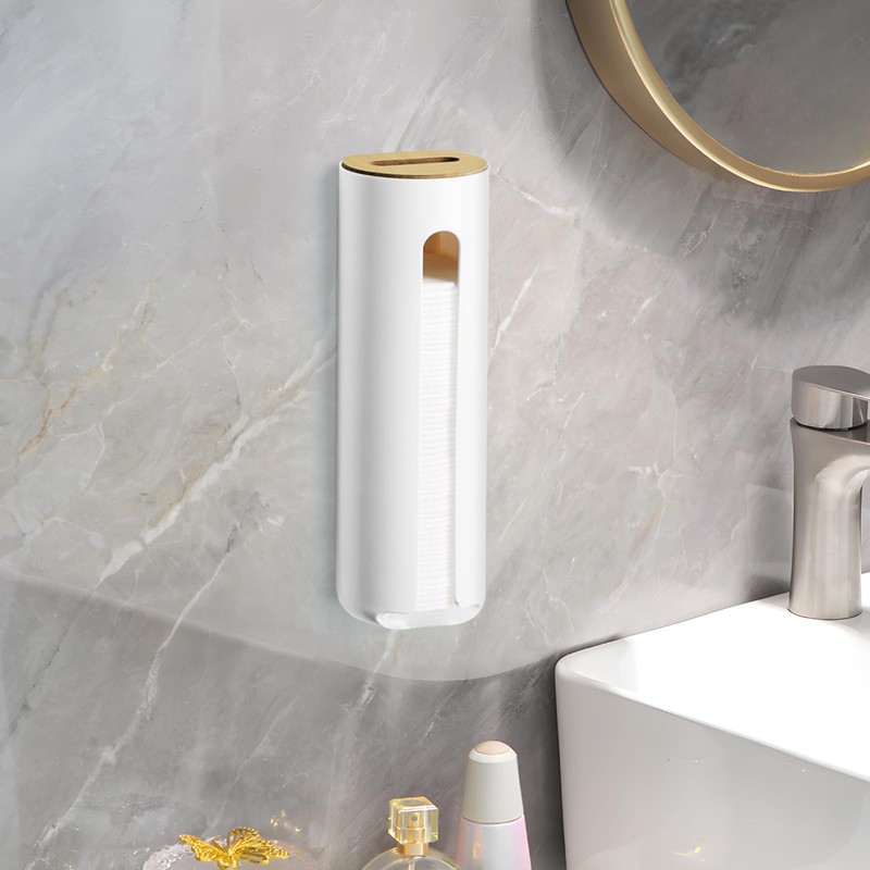 IWNTWY Cotton Pad Holder, Wall Mounted Cotton Rounds Holder Dispenser