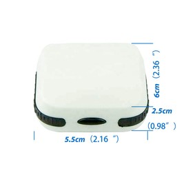 Phirunty Protective case for travel hearing aids Hard Small Splashproof 2.16"*2.04"*0.39" Cushioned Interior for 2 Hearing Aids, ITE, RIC, CIC (White)