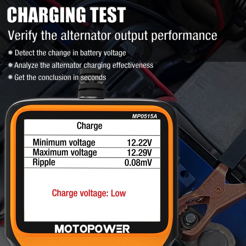 MOTOPOWER MP0515A 12V Car Battery Tester Automotive 100-2000 CCA Battery