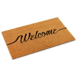 Kempf Welcome Outdoor Front Door Mat, 18" x 30" x 0.5"