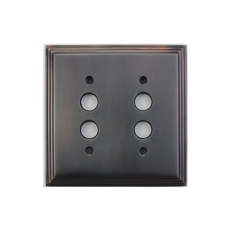 Deco Step Style Oil Rubbed Bronze 2 Gang Push Button