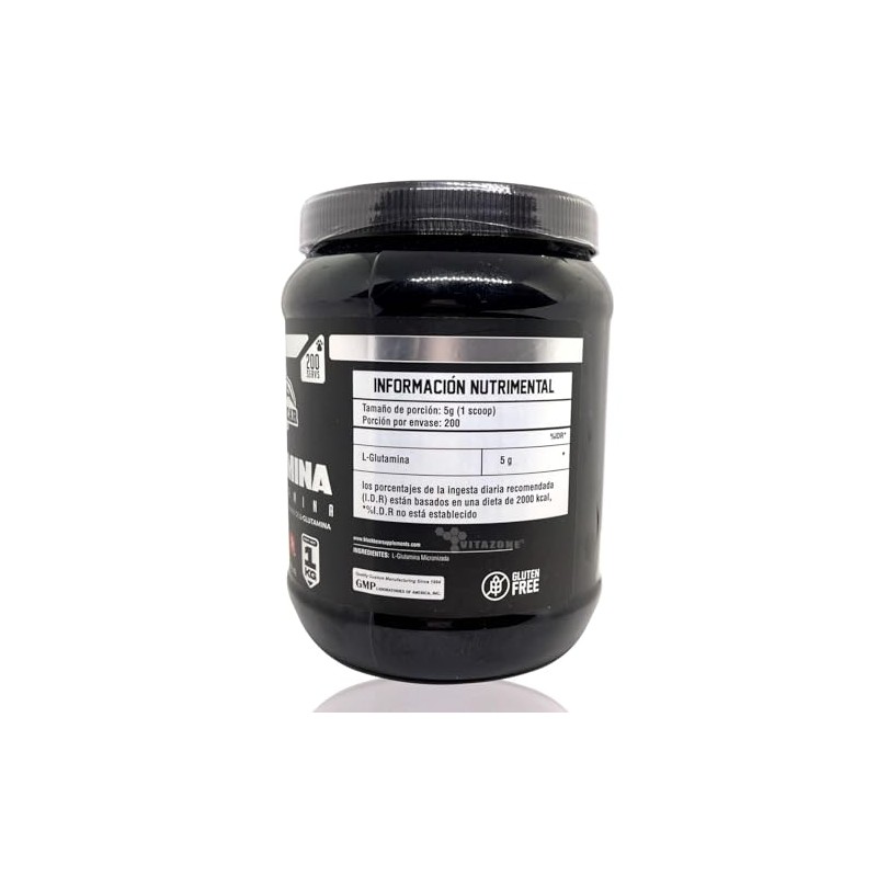 Glutamina 1 kg Sin sabor 200 serv Blackbear Postentreno