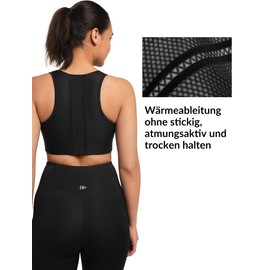 Yvette Sports Bra with Mesh Strong Hold Racer Back Large Sizes Fitness Running Bra, black, 3XL large sizes