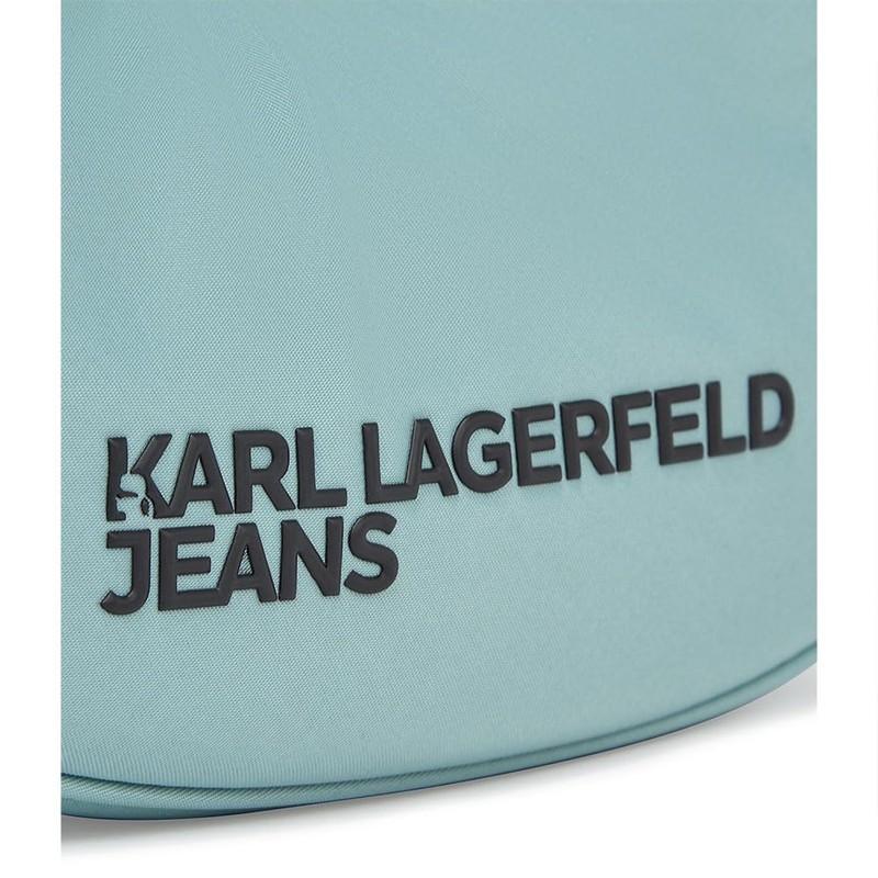 KARL LAGERFELD JEANS Women's Essential Nylon Moon Bag, Granite Green
