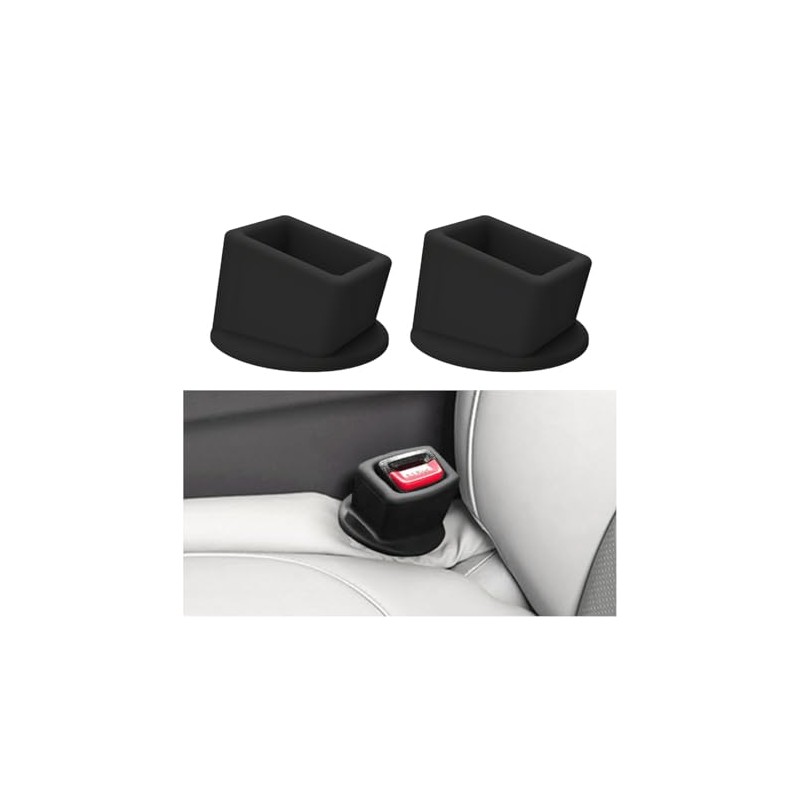 2PCS Silicone Seat Belt Buckle Holders - Non-Slip Fixer for