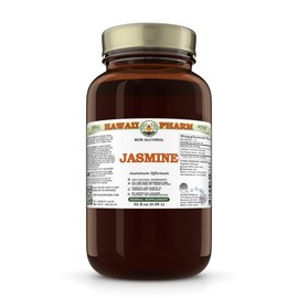 Jasmine (Jasminum Officinale) Dry Flower Glycerite, Made in Hawaii, All Natural, Vegan, Lab Tested Alcohol-Free Liquid Extract - 32 fl.oz