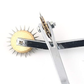 TIHOOD 2PCS Needle Point Tracing Wheel, 4mm Leather Paper ClothSewing Overstitch Wheel Tool