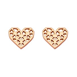 ZLESAGII Women's Heart Earrings Shiny Heart Stud Earrings Stainless Steel, Stainless Steel