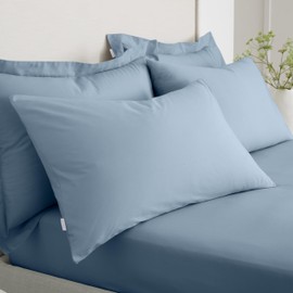 Bianca 200 Thread Count Cotton Percale Standard Pillowcase Pair Blue