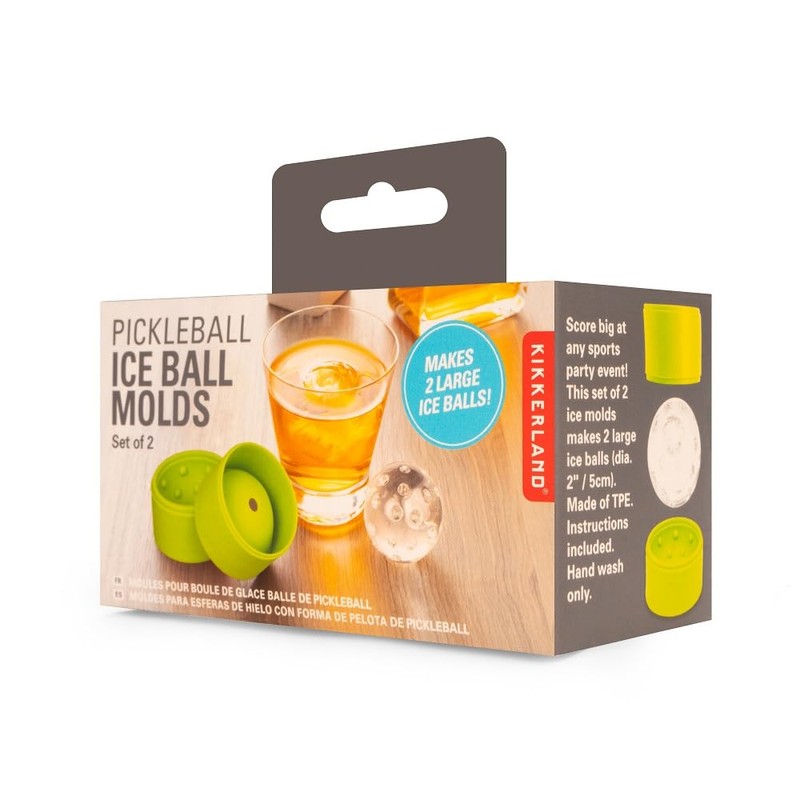 Kikkerland Pickleball Ice Ball Moulds Set of 2 Ice Cream