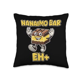 Nanaimo Bar Eh+ - Cute Canadian Dessert Cartoon Outfit Throw Pillow