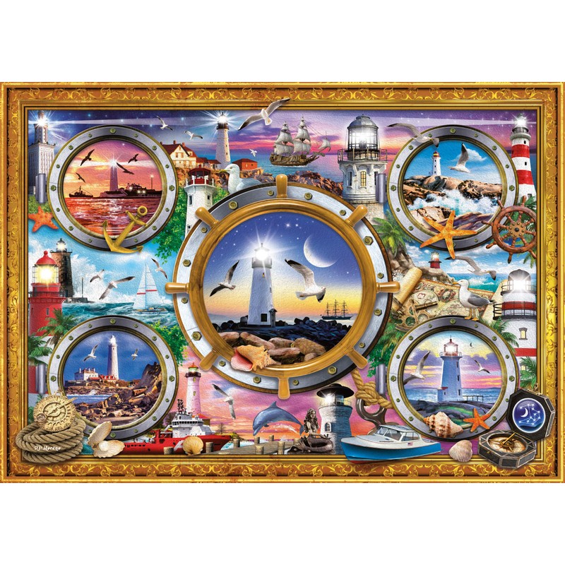 Schmidt Spiele 59902 Peter Moreno Lighthouses 1000-Piece Jigsaw Puzzle, Multi-Coloured