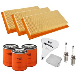 Lvdrwi 6485 Maintenance Kit Compatible with 20-22KW Series Air-Cooled Home Standby Generators from 999CC Engine with 0J8478 Air Fil-TER 070185E Oil Filter Paper Funnel Oil Wipe (Orange-3 Pack)