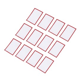 QUARKZMAN Pack of 30 Sublimation Patches, Empty, 8 x 5 cm / 3.15 x 1.97 Inch Fabric Iron-On Empty Transfer Repair Patch for DIY Crafts Hats Clothing, White with Red Border