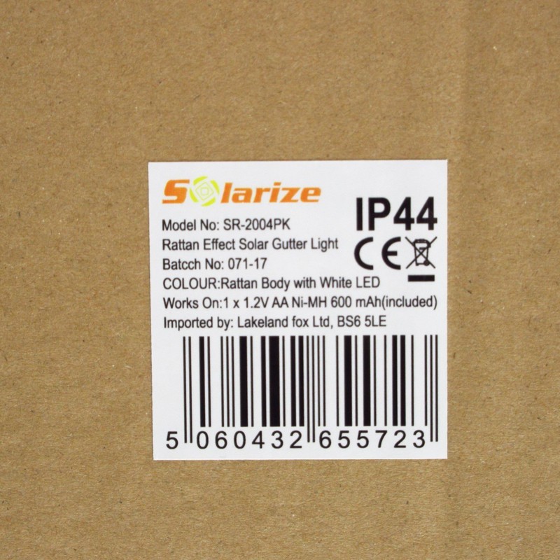 solarize 4-Pack E27 Base Rattan Effect Solar Outdoor Deck Surface