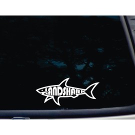 Landshark - 8" x 3 1/2" die Cut Vinyl Decal/Bumper Sticker for Windows, Cars, JDM, Trucks, Bumpers, Tool Boxes, Boats, laptops - virtually Any Hard, Smooth Surface. Made in The USA