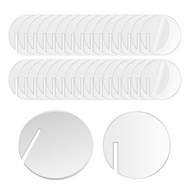 AIMALL 30 Pcs Acrylic Round Drink Tags - Decorative Glass Edges for Weddings, Parties, and DIY Projects